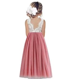 Princess Party Lace Flower Girl Dress Baby Kids Summer Wedding Birthday Dresses Children Clothing 2 4 6 8 10 12 14
