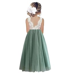 Princess Party Lace Flower Girl Dress Baby Kids Summer Wedding Birthday Dresses Children Clothing 2 4 6 8 10 12 14