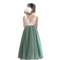 Princess Party Lace Flower Girl Dress Baby Kids Summer Wedding Birthday Dresses Children Clothing 2 4 6 8 10 12 14