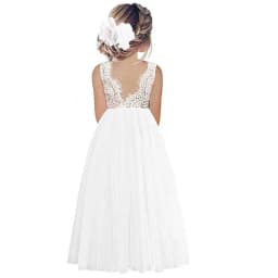 Princess Party Lace Flower Girl Dress Baby Kids Summer Wedding Birthday Dresses Children Clothing 2 4 6 8 10 12 14