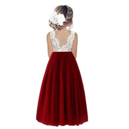 Princess Party Lace Flower Girl Dress Baby Kids Summer Wedding Birthday Dresses Children Clothing 2 4 6 8 10 12 14
