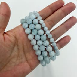 Genuine Semi-precious Natural AA Quality Zambia Blue Aquamarine Aeroides Stone Round Loose Beads 6 8 10MM Jewelry Making