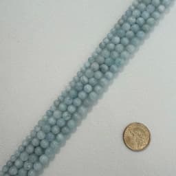 Genuine Semi-precious Natural AA Quality Zambia Blue Aquamarine Aeroides Stone Round Loose Beads 6 8 10MM Jewelry Making