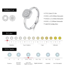 MODIAN Sparkling VVS1 D Color Pave Setting Moissanite Ring 925 Sterling Silver Wedding Band Ring for Women Fine Jewelry