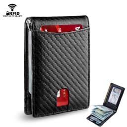 Rfid Carbon Fiber Men Wallets Credit Card Holder Business Money Bag Slim Thin Mini Male Small Short Black Walet Billfold Vallet