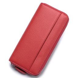 Long Zipper Wallet for Women Genuine Leather RFIDBlocking Large Capacity Credit Card Holder Wallets with Coin Pouch MoneyPockets
