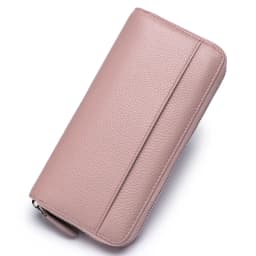 Long Zipper Wallet for Women Genuine Leather RFIDBlocking Large Capacity Credit Card Holder Wallets with Coin Pouch MoneyPockets