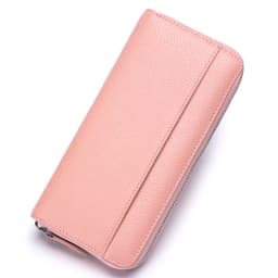 Long Zipper Wallet for Women Genuine Leather RFIDBlocking Large Capacity Credit Card Holder Wallets with Coin Pouch MoneyPockets