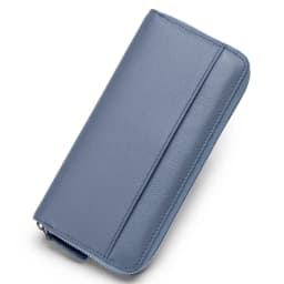 Long Zipper Wallet for Women Genuine Leather RFIDBlocking Large Capacity Credit Card Holder Wallets with Coin Pouch MoneyPockets