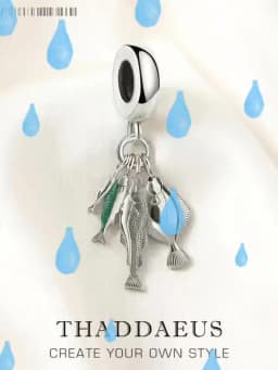 Charm Pendant Fishes Spring Men Women Trendy 925 Sterling Silver Jewelry Accessories Lucky Gift