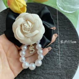 Vintage brooch accessory with pearl and rhinestone mink fur badge pin buckle autumn and winter clothing corsage