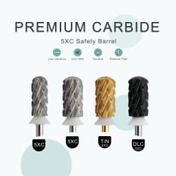 HYTOOS 5XC Safety Barrel Nail Drill Bits 3/32 Smooth Top Carbide Manicure Bit Remove Thick Gel Drills Accessories Supplier