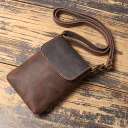 Genuine Leather Retro Sling Crossbody Bags Men Phone Key Organizer Bag Wallet Men's Flip Magnetic Buckle Shoulder Bag
