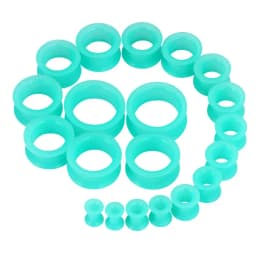 20pcs/Lot 6-25MM Flexible Silicone Ear Plugs and Tunnels Ear Piercings Earlets Stretchers Expander Ear Dilations Body Jewelry