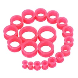 20pcs/Lot 6-25MM Flexible Silicone Ear Plugs and Tunnels Ear Piercings Earlets Stretchers Expander Ear Dilations Body Jewelry