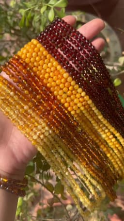 Natrural Genuine Baltic Flower Amber Faceted / Round Beads 4-7mm,Diy Bead Plant Natural Stone Men Women Jewelry Wholesale