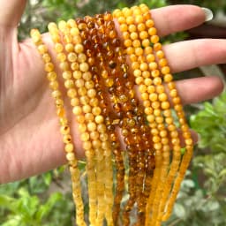 Natrural Genuine Baltic Flower Amber Faceted / Round Beads 4-7mm,Diy Bead Plant Natural Stone Men Women Jewelry Wholesale