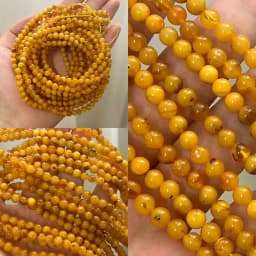 Natrural Genuine Baltic Flower Amber Faceted / Round Beads 4-7mm,Diy Bead Plant Natural Stone Men Women Jewelry Wholesale