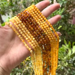Natrural Genuine Baltic Flower Amber Faceted / Round Beads 4-7mm,Diy Bead Plant Natural Stone Men Women Jewelry Wholesale