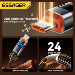 Essager 100W Type C to Type C Cable 5A PD Fast Charging USB C to USB C Display Cable For Macbook Laptop iPad Xiaomi iPhone 16 15