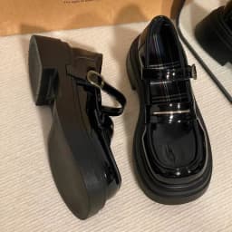 Wome's Shoes Low Heels Fashion Platform Women Pumps Solid Colors Mary Jane Shoes British Style Leather Shoes