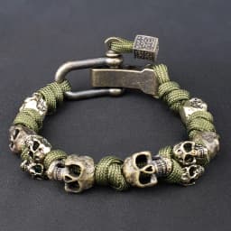 Vintage Skull Bracelet for Men Creative Adjustable Handmade Woven Bangles Punk Hip Hop Motorcycle Jewelry Accessories Wholesale