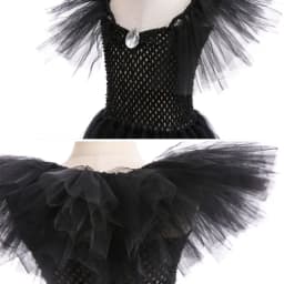 Child Halloween Costume Evil Witch Cosplay Clothes Girl Disguise Dress Kids Maleficent Black Tulle Outfits Fantasy Party Clothes