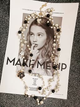 AAA Pearl Layered Necklace with Big Camellia Flower Neckaces DIY Designer