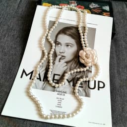 AAA Pearl Layered Necklace with Big Camellia Flower Neckaces DIY Designer