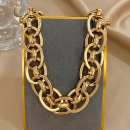 Flashbuy Punk Chunky Cuban Heavy Thick Chain Necklace Twist Alloy Metal Choker Unisex Fashion Jewelry Accessory