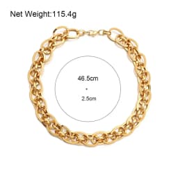 Flashbuy Punk Chunky Cuban Heavy Thick Chain Necklace Twist Alloy Metal Choker Unisex Fashion Jewelry Accessory