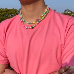 New Korean Fashion Simulated Pearls Necklace For Women/Men Bohemia Colorful Geometric Fruit Flowers Chain Choker Kpop Jewelry