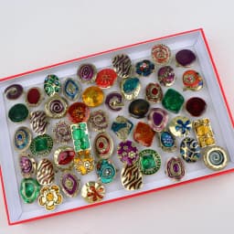 10/20Pcs/Lot New Fashion Bulk Vintage Flower Geometry Patten Colorful Stone Open Rings Jewelry For Women Mix Style Party Gifts