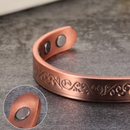 Pure Copper Magnetic Bracelet Benefits 8.3mm Adjustable Cuff High Magnet Bangles Arthritis Pain Relief Energy Jewelry Female