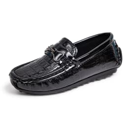 Boys Loafers Non-slip Children's Leather Shoes All-match Four Seasons Metal Buckle 2024 Shiny Simple Kids Fashion Moccasin Shoes