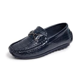 Boys Loafers Non-slip Children's Leather Shoes All-match Four Seasons Metal Buckle 2024 Shiny Simple Kids Fashion Moccasin Shoes