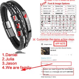 MingAo Charm Name Letter Customize Leather Breaclet for Women Men Stainless Steel Beads Braided Rope Wrist Bracelet Personalized