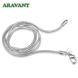 Aravant 925 Silver 2MM Snake Chain Necklace For Men Women Fashion Jewelry Gifts