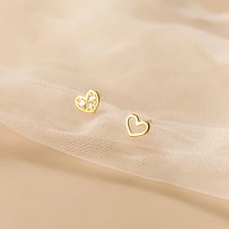 La Monada Womens Earrings Silver 925 Ear Piercing Small Hollow Heart 925 Silver Earrings For Women Silver Stud Earrings Girl