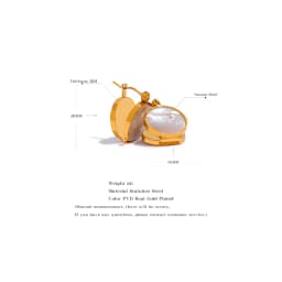 Yhpup Round Natural Shell Stainless Steel 18K Gold Plated Huggie Hoop Earrings for Women High Quality Charm Jewelry Gift New