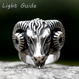 New 316L Stainless Steel Vintage Goat Sheep Animal Rings Men's Fashion Hip Hop Biker Rings Animal Jewelry Birthday Creative Gift