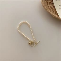 Minar Korean Vintage Natural Freshwater Pearl Chokers Necklaces for Women Gold Color Copper Toggle Clasp Circle Necklace Jewelry