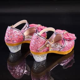 Girls Sandals Summer 2021  New Children's Princess Shoes Little Girls High-heeled Bow-knot Crystal Sandals Party Dress Wedding