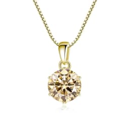 JoyceJelly 1 CT Real Moissanite Pendant Necklace For Women Royal Blue Color Moissanite 925 Sterling Silver Wedding Fine Jewelry