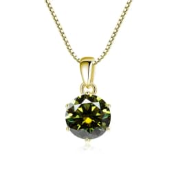 JoyceJelly 1 CT Real Moissanite Pendant Necklace For Women Royal Blue Color Moissanite 925 Sterling Silver Wedding Fine Jewelry