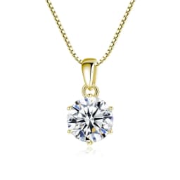 JoyceJelly 1 CT Real Moissanite Pendant Necklace For Women Royal Blue Color Moissanite 925 Sterling Silver Wedding Fine Jewelry