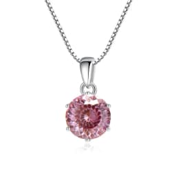 JoyceJelly 1 CT Real Moissanite Pendant Necklace For Women Royal Blue Color Moissanite 925 Sterling Silver Wedding Fine Jewelry