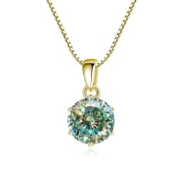 JoyceJelly 1 CT Real Moissanite Pendant Necklace For Women Royal Blue Color Moissanite 925 Sterling Silver Wedding Fine Jewelry