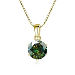 JoyceJelly 1 CT Real Moissanite Pendant Necklace For Women Royal Blue Color Moissanite 925 Sterling Silver Wedding Fine Jewelry