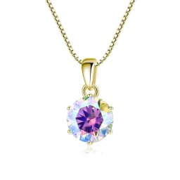 JoyceJelly 1 CT Real Moissanite Pendant Necklace For Women Royal Blue Color Moissanite 925 Sterling Silver Wedding Fine Jewelry